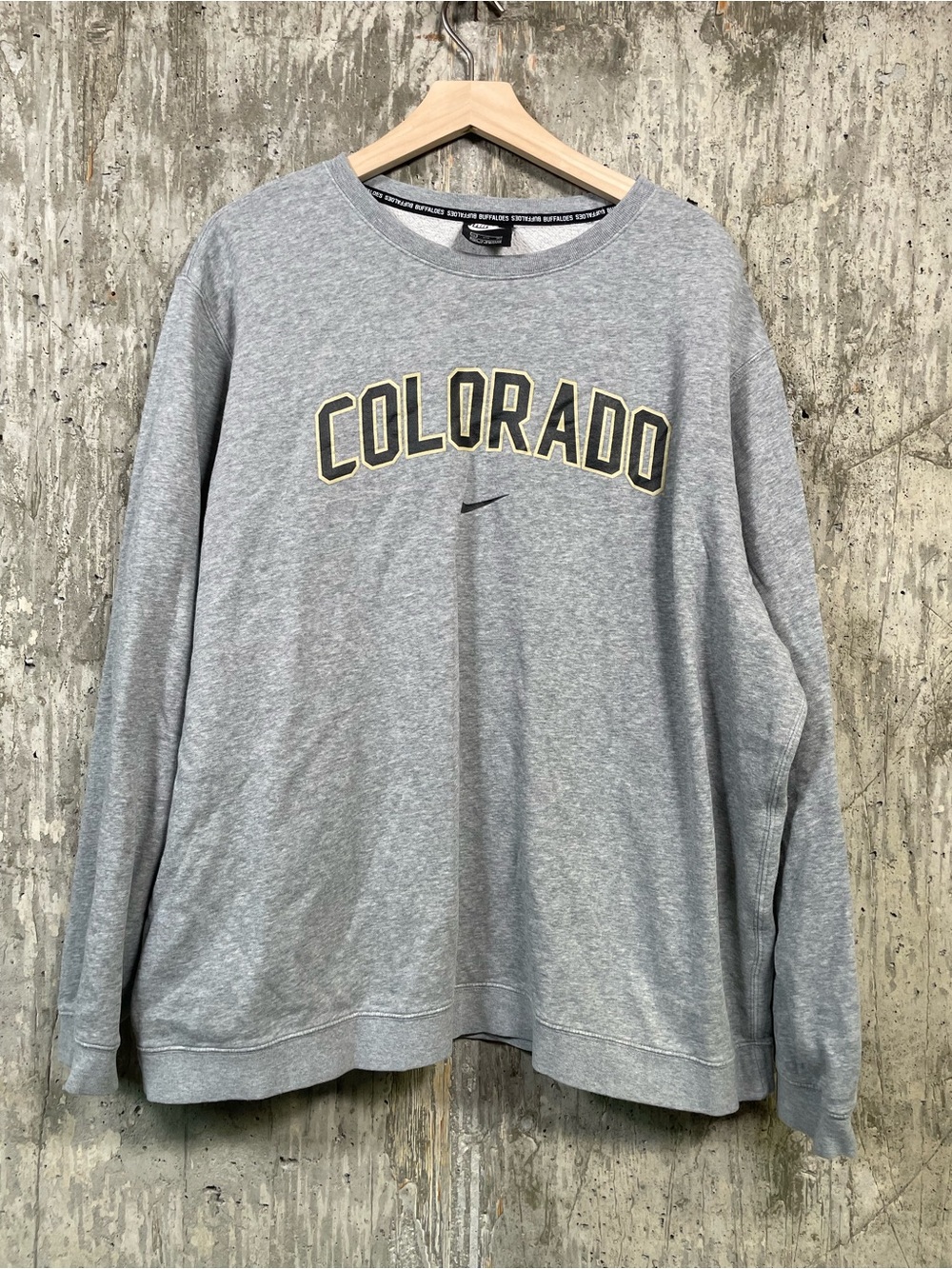 NIKE Men's Colorado Buffaloes Fleece Crewneck Sweatshirt Sz 3XL in Grey Heather